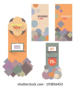Flat Web Banner Template Vector Collection