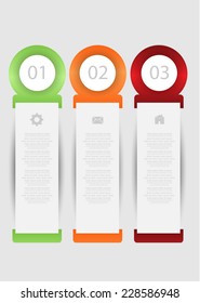 flat web banners with info graphic number options. vector