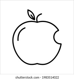 Icono de manzana negra de la web plana. Ilustración vectorial.