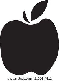 Flat web black apple icon. Vector illustration..eps
