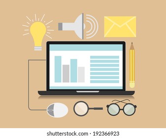 flat web coding designing concept