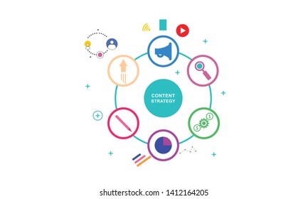 Flat web content social media strategy  