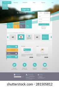 Flat Web Design elements. 