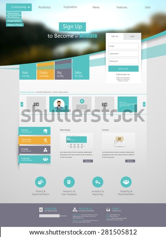 Flat Web Design elements. 