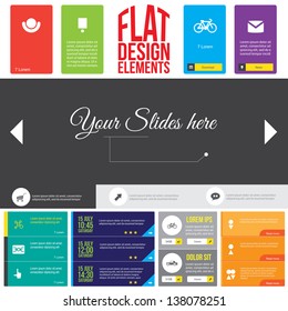 Flat Web Design elements. Templates for website.