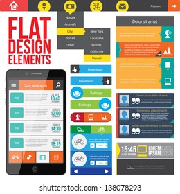 Flat Web Design elements. Templates for website.