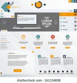Flat Web Design elements. Templates for website. 