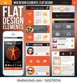 Flat Web Design elements. Templates for website or applications.