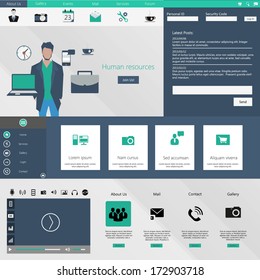 Flat Web Design elements. Templates for website. 