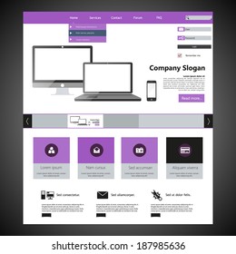 Flat Web Design elements. Templates for website. 
