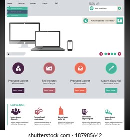Flat Web Design elements. Templates for website. 
