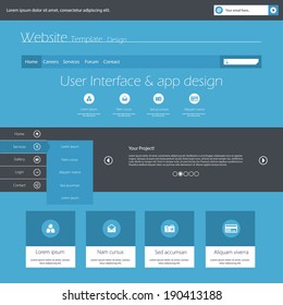 Flat Web Design elements. Templates for website. 