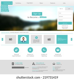 Flat Web Design elements. Templates for website. 