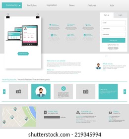 Flat web design elements, Website template.Vector Eps 10 