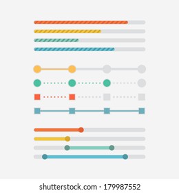 Flat web design progress bars set. Vector illustration - Shutterstock ID 179987552