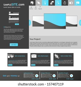 Flat Web Design Template. 