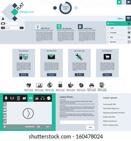 Flat Web Design Template. 