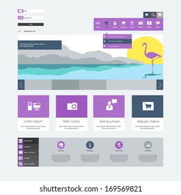 Flat Web Design Template. 