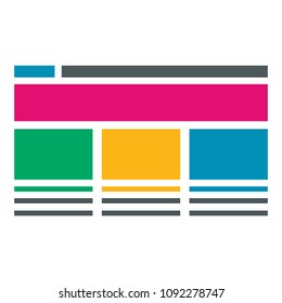 flat web development concept, , content, adaptive layout, user experience, wireframe, coding, interaction, optimization, landing page. Vector illustration.