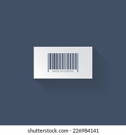 Flat web icon. Bar code, vector