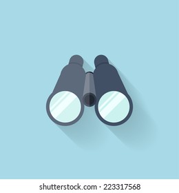 Flat web icon. Binocular.