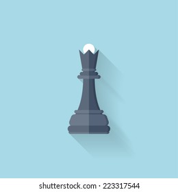 Flat web icon. Chess figure
