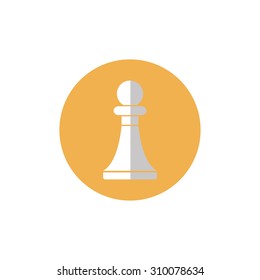Flat web icon of chess pawn 