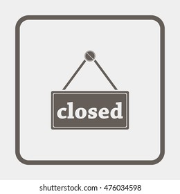 Flat web icon. Closed