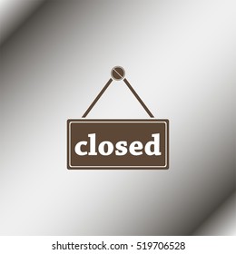 Flat web icon. Closed