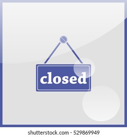 Flat web icon. Closed