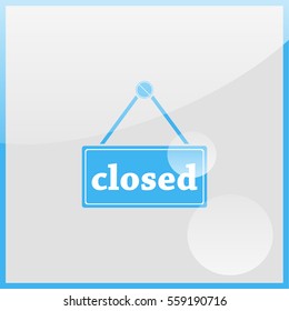 Flat web icon. Closed