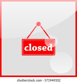 Flat web icon. Closed