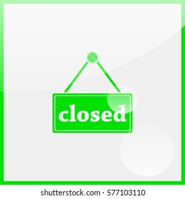 Flat web icon. Closed