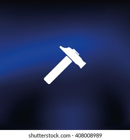 Flat web icon. Hammer illustration.