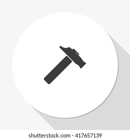 Flat web icon. Hammer illustration.
