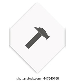 Flat web icon. Hammer illustration.