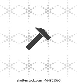 Flat web icon. Hammer illustration.