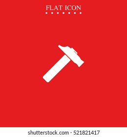 Flat web icon. Hammer illustration.