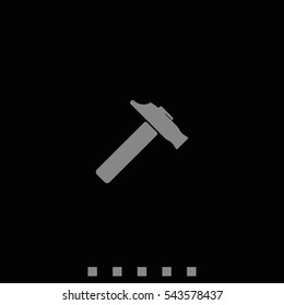 Flat web icon. Hammer illustration.