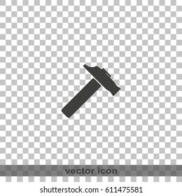 Flat web icon. Hammer illustration.