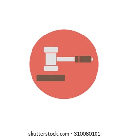 Flat web icon of judge or auction hammer 
