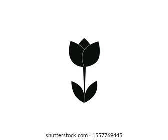 flat web icon on white background tulip blooms . 8 March . Women's spring day.
