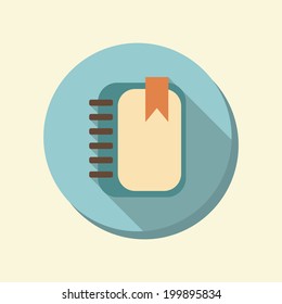 flat web icon. retro color circle icon. phone address book