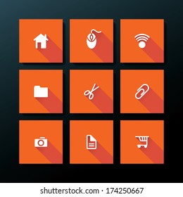 Flat web icon set - vector illustration