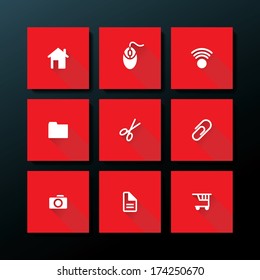 Flat web icon set - vector illustration