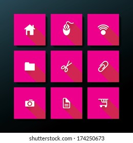 Flat web icon set - vector illustration