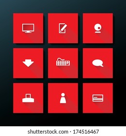 Flat web icon set - vector illustration