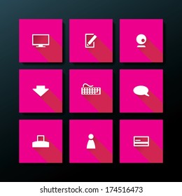 Flat web icon set - vector illustration