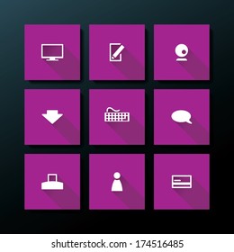Flat web icon set - vector illustration