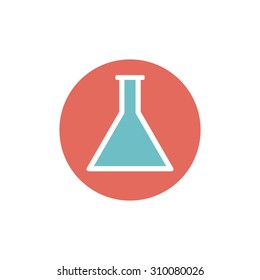 Flat web icon of test tube 